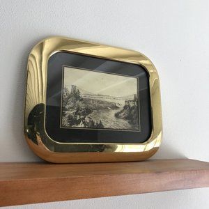 Vintage Brass Framed Antique Bridge Print